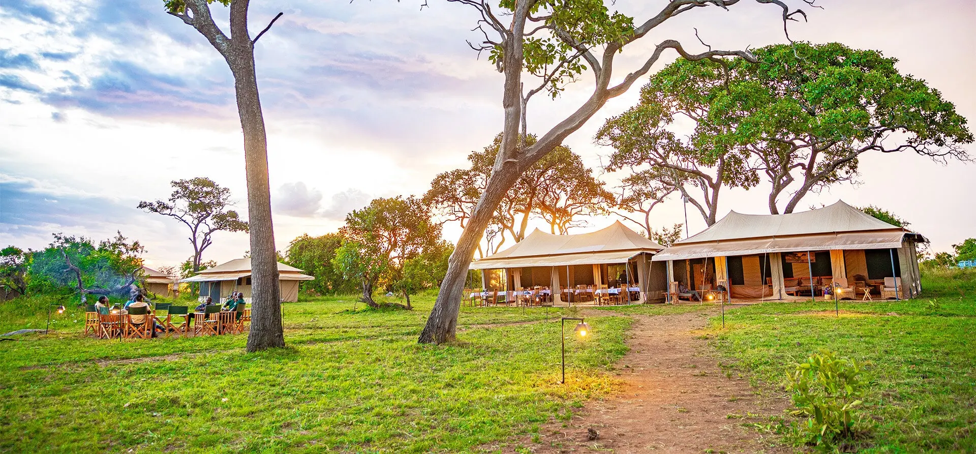 Tents and the mess among the acacias